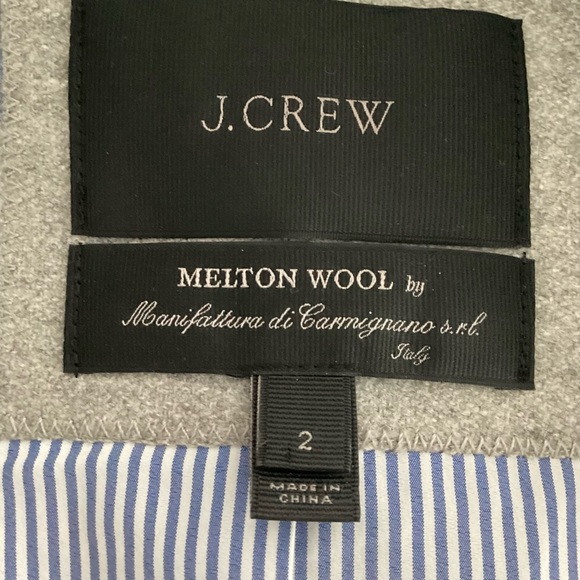 J. Crew Melton Wool Gray Short Pea Coat Size 2 - Picture 8 of 15